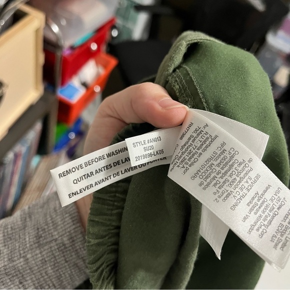 J. Crew Tie Waist Seaside Pants Green Extra Large XL Linen Blend K - Picture 7 of 10